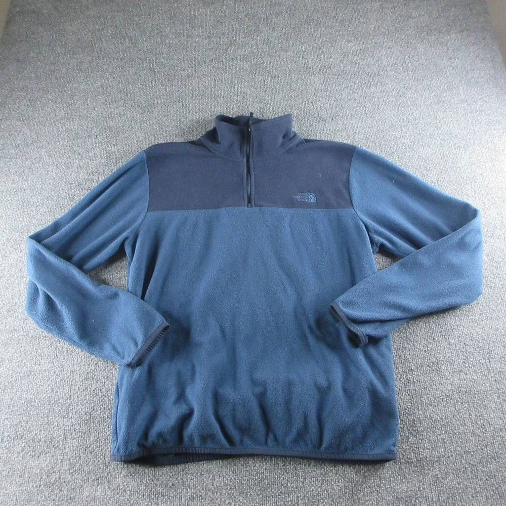 The‎ North Face Jacket Mens Large Blue Fleece 1/4 Zip Colorblock Pullover Hiking